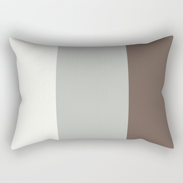 Benjamin Moore 2019 Color of Year Metropolitan, Mustang Brown, & Snowfall White Vertical Stripes Rectangular Pillow