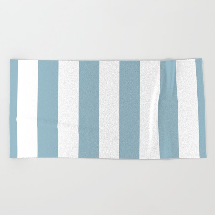 Large Baby Blue and White Vertical Cabana Tent Stripes Beach Towel