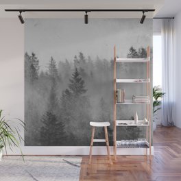 Black and White Forest Abstract Wall Mural