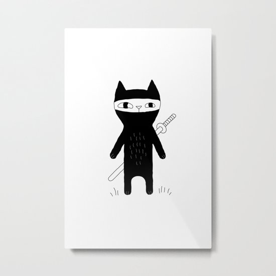 Ninja Cat Metal Print