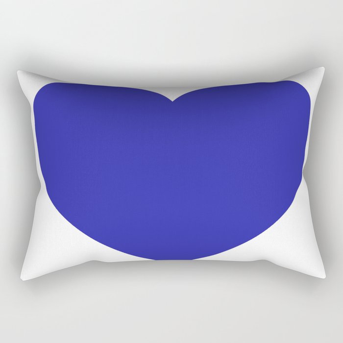 Heart (Navy Blue & White) Rectangular Pillow