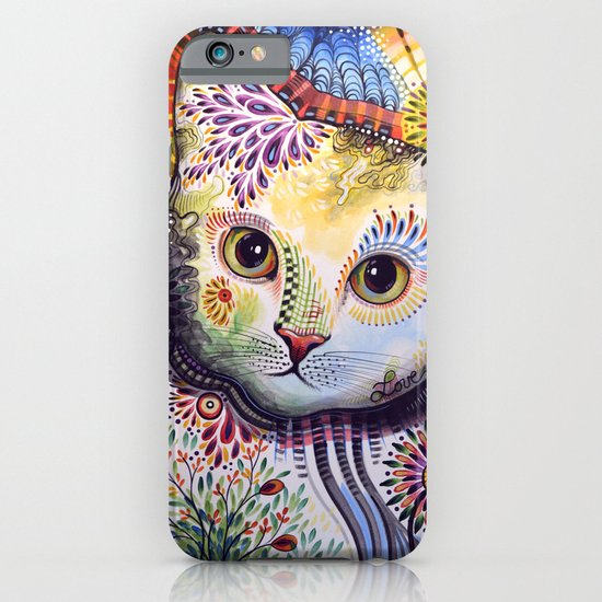 Lucy ... Abstract cat art iPhone & iPod Case