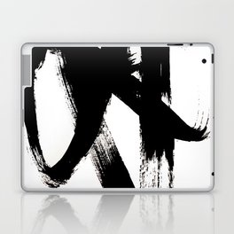 Brushstroke 2 - simple black and white Laptop Skin