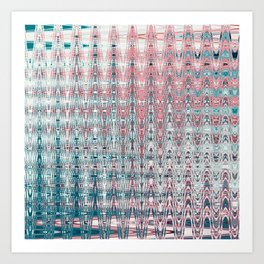 Pink And Turquoise Zigzag Pattern Art Print