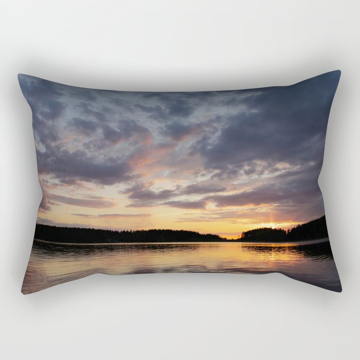 Spring Sunset - beautiful colors and reflections - cloudy sky #decor #society6 #buyart Rectangular Pillow