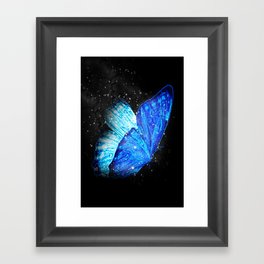 Glowing Blue Butterfly Framed Art Print