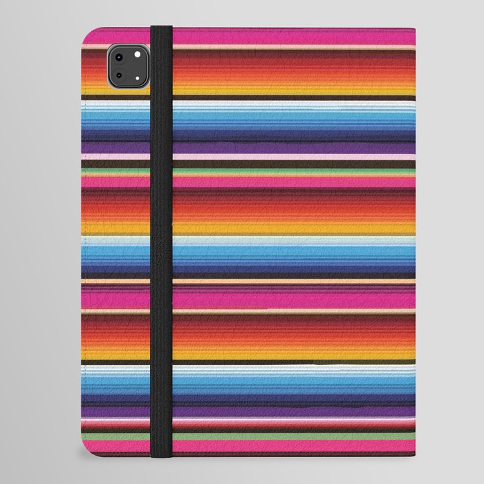 Colorful stripes Serape Saltillo Mexican sarape blanket vibrant zerape jorongo zarape iPad Folio Case