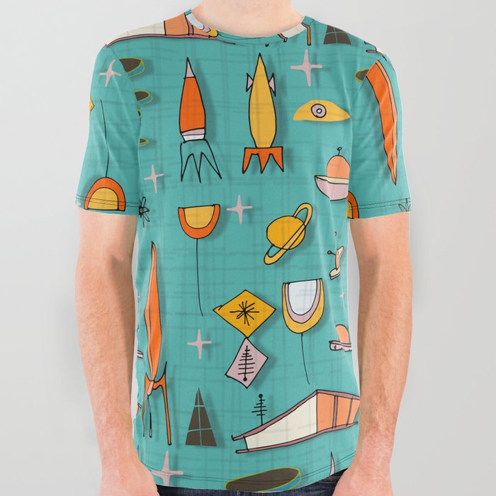Space Age Blues #spaceage All Over Graphic Tee by BruxaMagica_susycosta ...