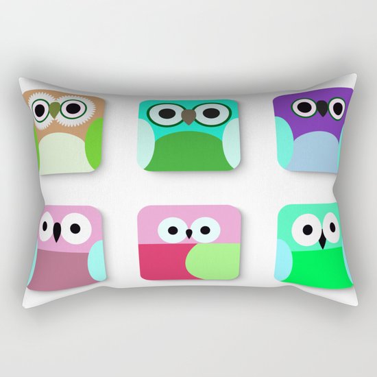 Cute Owl Pattern #2 Rectangular Pillow