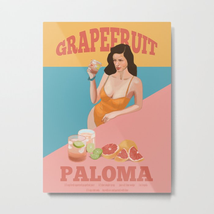 Grapefruit Paloma Metal Print
