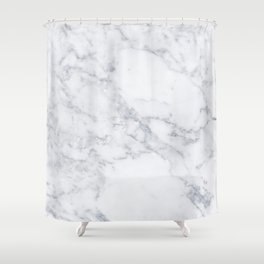 white marble Shower Curtain