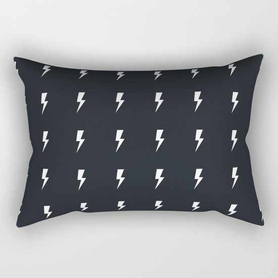 Lightning on black Rectangular Pillow