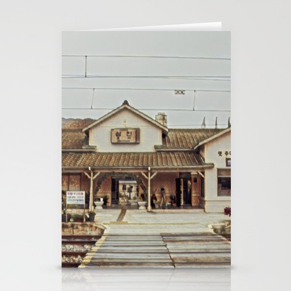 Small country train station Stationery Cards