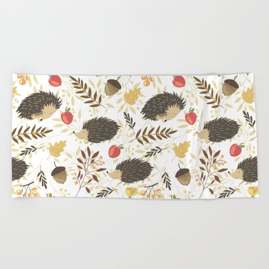 Cute hedgehogs Beach Towel