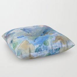 Watercolor Clouds Floor Pillow