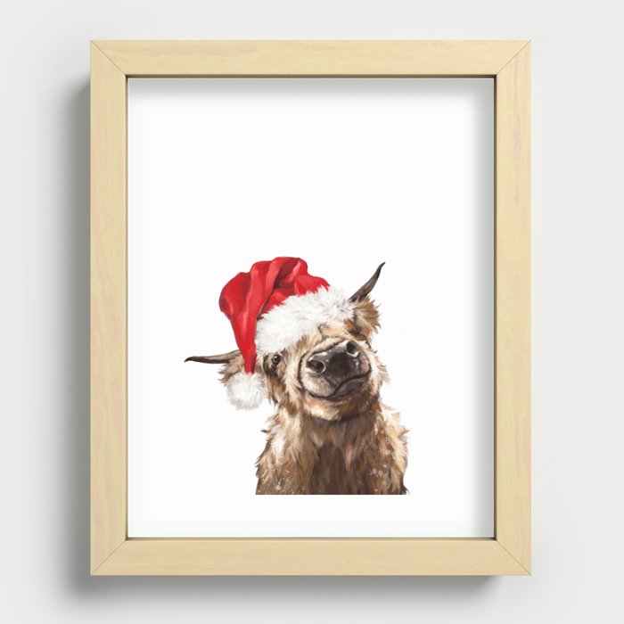 Christmas Highland Cow Recessed Framed Print