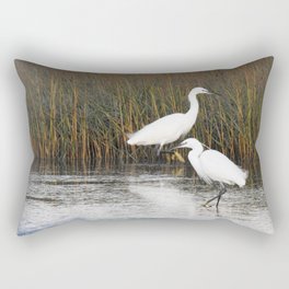 Two Little Egrets Rectangular Pillow
