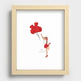 Girl With Red Ballons Recessed Framed Print