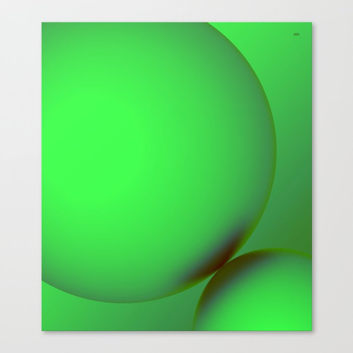 Spheres in green environment Canvas Print