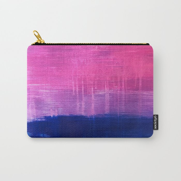 Bisexual Flag: abstract acrylic piece in pink, purple, and blue #pridemonth Carry-All Pouch