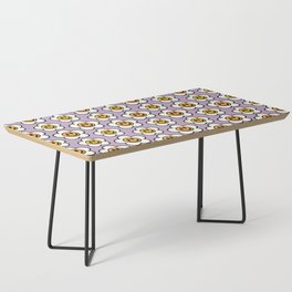 Bold And Funky Flower Smileys Pattern (Muted Lavender BG) Coffee Table