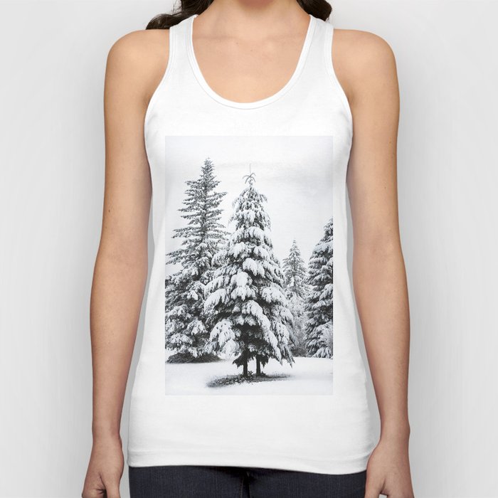 Winter Magic - Snow Covered Fir Trees Pacific Northwest Tank Top