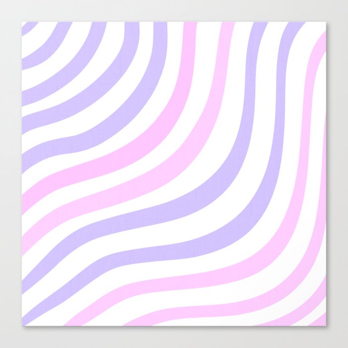 Pastel Purple and Pink Wavy Stripes Canvas Print