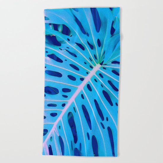 Monstera Blue Beach Towel