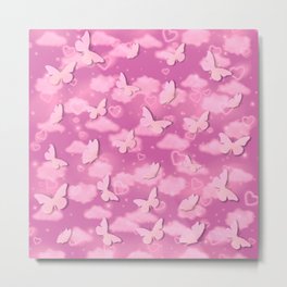Pink butterflies Metal Print