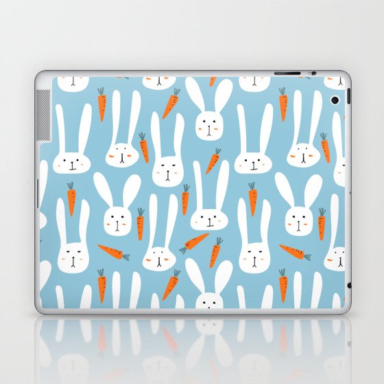 Bunnies & Carrots - Blue Laptop & iPad Skin