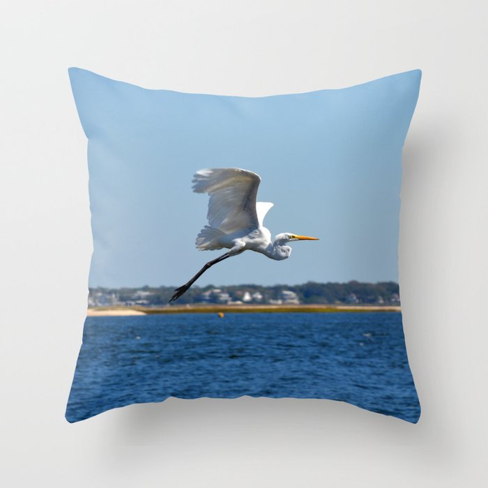 Flying Seagull Throw Pillow
