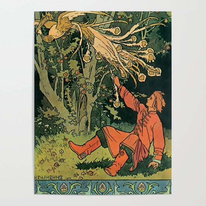 “The Firebird” Fairytale Art by Ivan Bilibin Poster