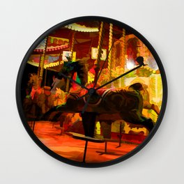 Midnight Carousel Ride Wall Clock