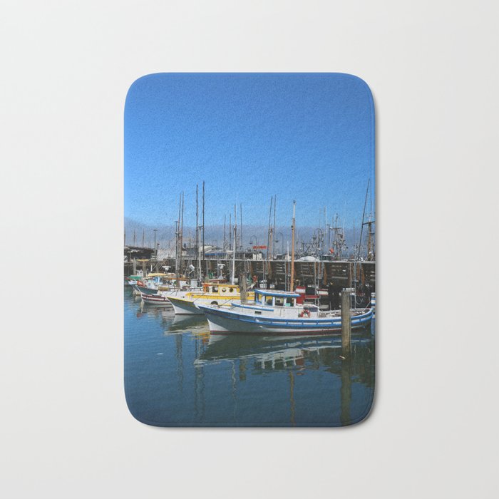 Fishing Boats At Fisherman S Wharf San Francisco Bath Mat By