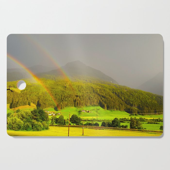 Rainbow in the mountains Cutting Board