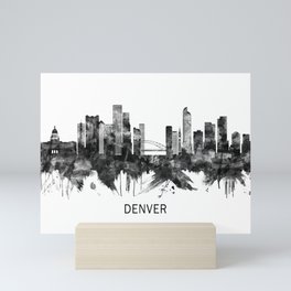 Denver Colorado Skyline BW Mini Art Print