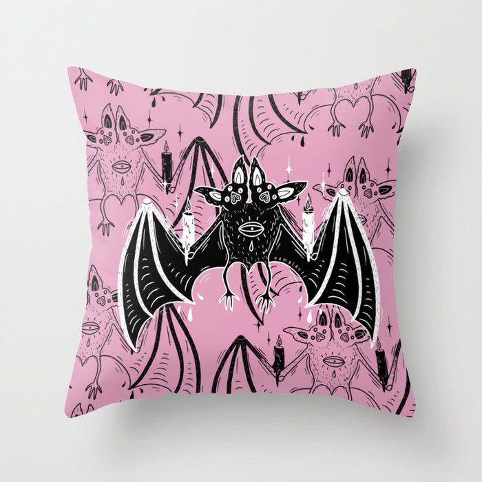 spooky bats Throw Pillow