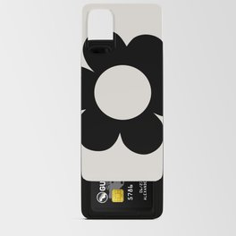 La Fleur | 03 - Retro Flower Print Black And White Modern Abstract Floral Android Card Case