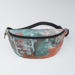 Abstract in Bright Orange and Turquoise Blue Fanny Pack