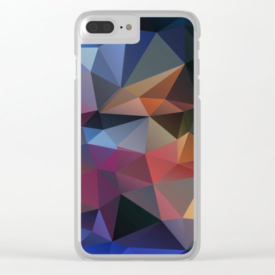 Abstract background of triangles polygon design bright colors Clear iPhone Case