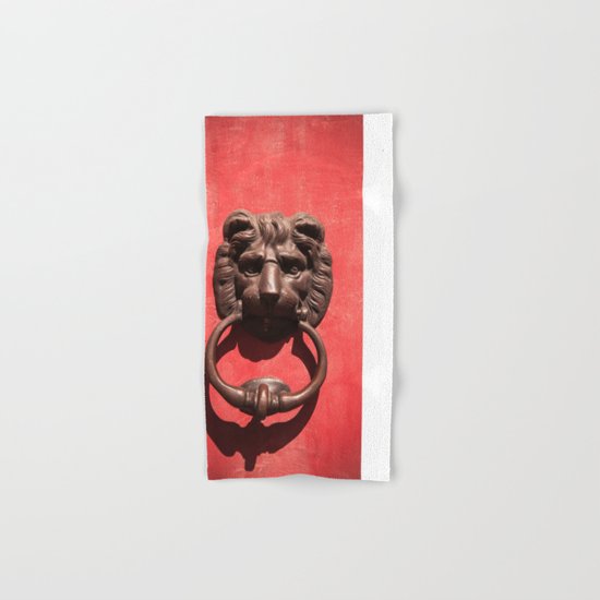 Red Door with Lion head Hand & Bath Towel