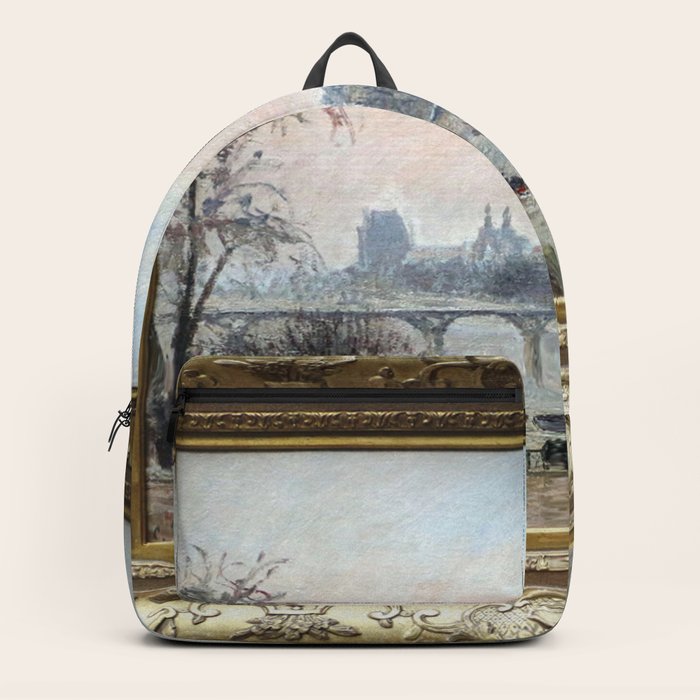 Camille Pissarro The Seine and Louvre Backpack by LindenDesigns