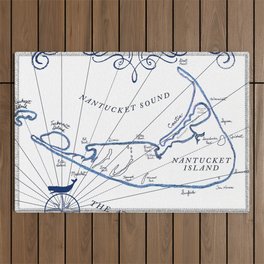 Nantucket Vintage Map Outdoor Rug