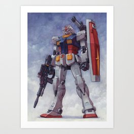 Gundam RX-78-2 Origin ver. Art Print | Robot, Gundam, Gunpla, Fanart, Mecha, Mech, Manga, Anime, Painting, Watercolor 