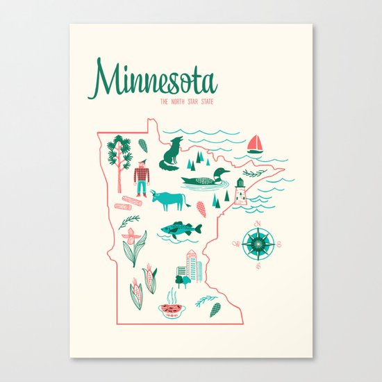 Minnesota State Love Canvas Print