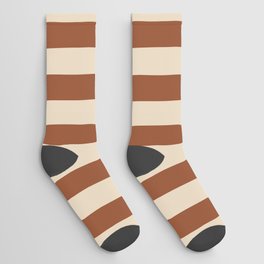 Vintage brown stripes Socks