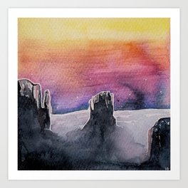 Sunset Monument  Art Print