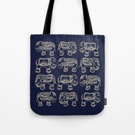 Indian Elephant - Indigo Tote Bag