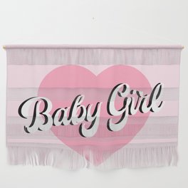Baby Girl Pastel Pink Heart Wall Hanging