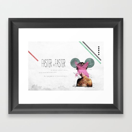 Faster & Faster | Collage Framed Art Print